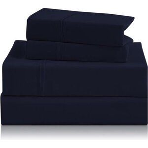 Full Size Sheet Set - 4 Piece Silky Soft Breathable Bed Sheet & Pillowcase Set